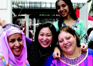 Hala Otaibi and her mother Jamilah of Kuwait, Utako Arrour of Morocco, and Aisha Al-Muslahi of Oman