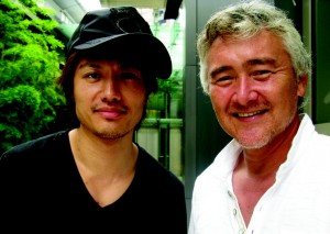 Popular actor Manabu Oshio and sports representative Dan Nomura at the Grand Hyatt’s Oak Door