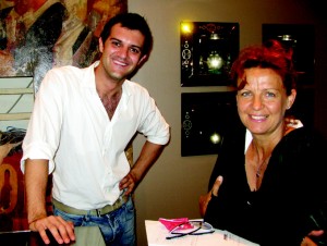 Cristiano Scognamiglio and Italian interior designer Elisabeth Villa preparing for the opening of Cristiano’s new cameo boutique