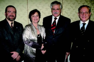 Paraguayan 1st Sec. Mirko Soto Sapriza, Brazilian Amb. Luiz Augusto de Castro Neves, his wife Anna, and Portuguese Amb. Joao Pedro Zanatti.