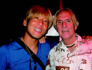 Bill Hersey with Tokyo Verde Nippon soccer star Masashi Oguro