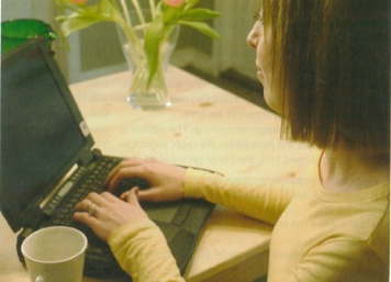 Woman working at home