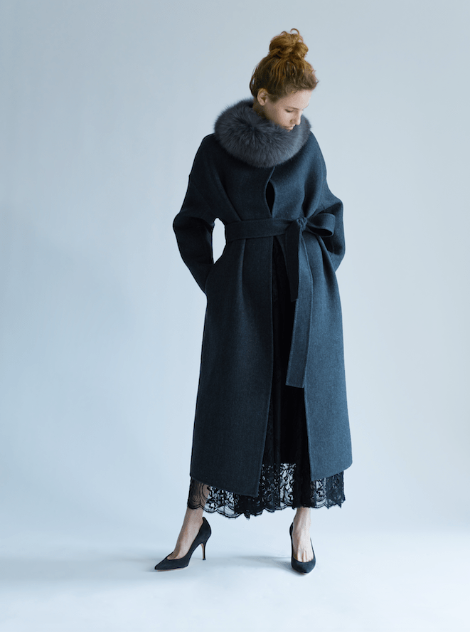 luxury cashmere coat from ebure at ginza six