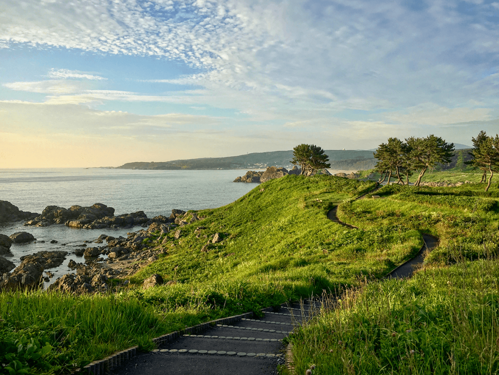 a stretch of the michinoku shiokaze trail