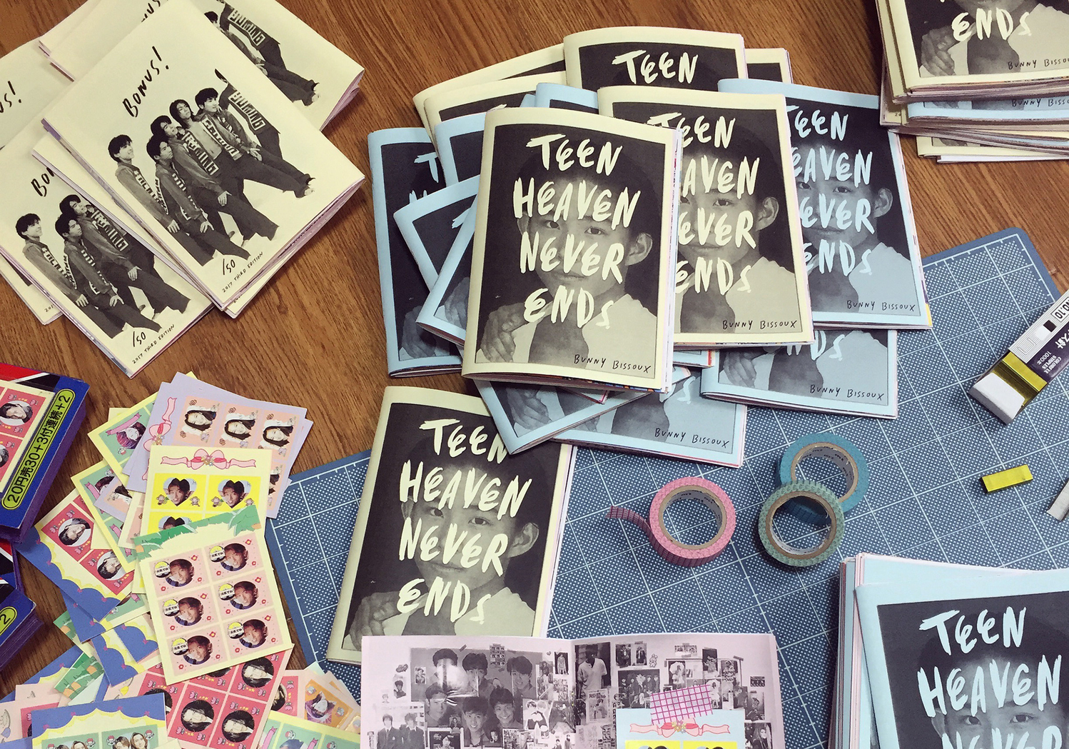 Zine making using stickers and washi tape