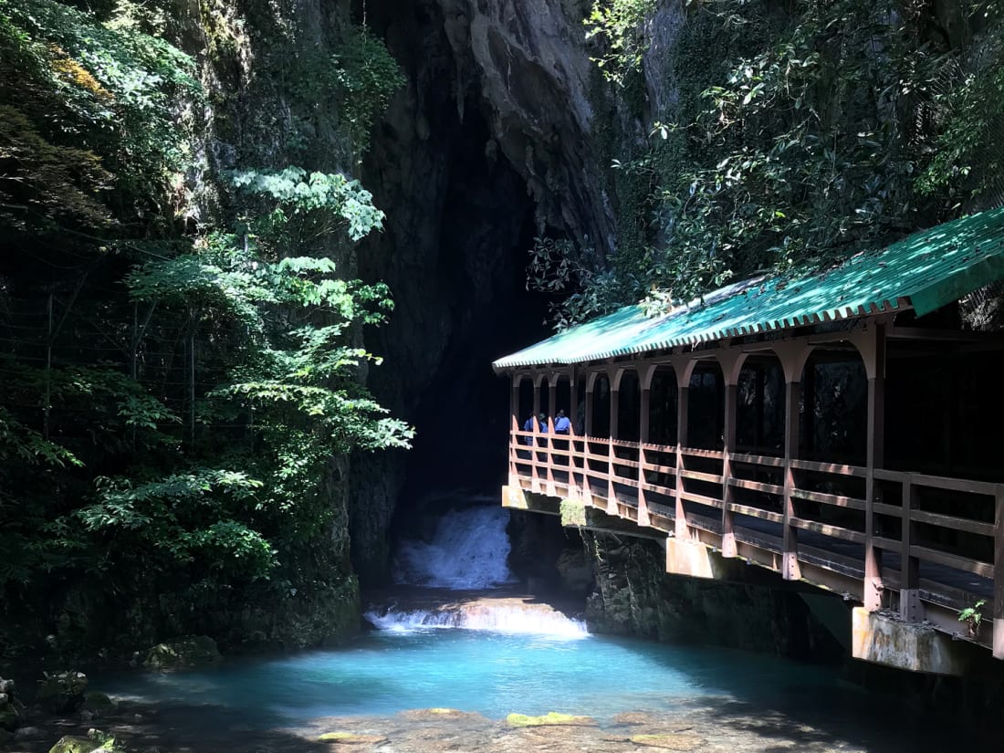 The entrance to Akiyoshido Cave in Yamaguchi Prefecture