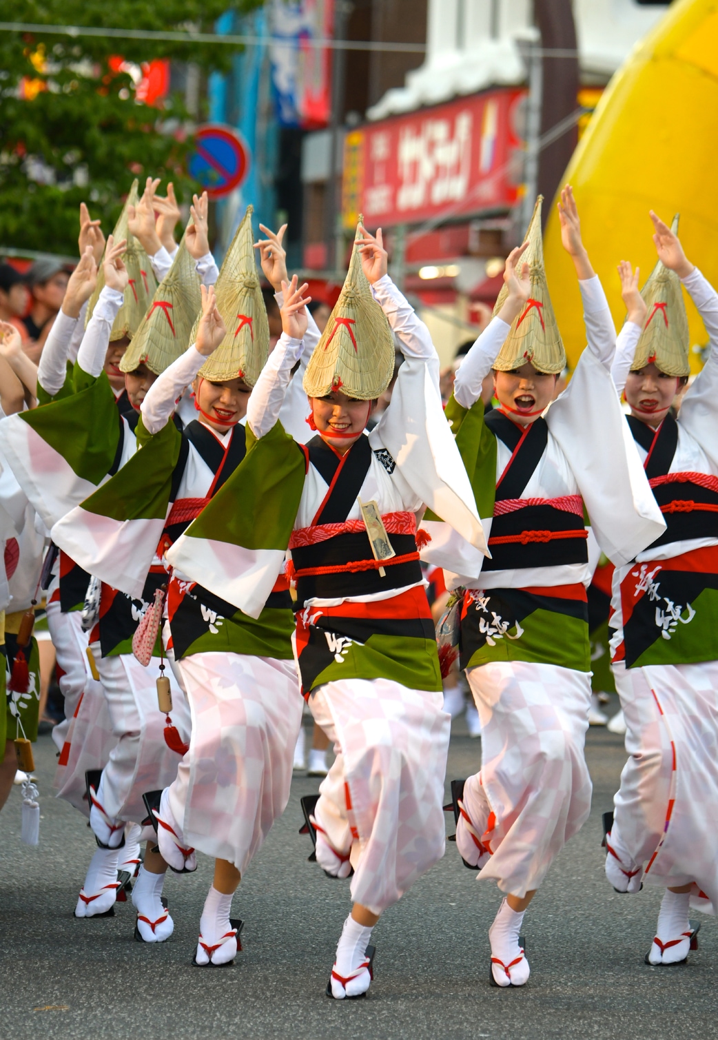 a group of dancers celebrating obon