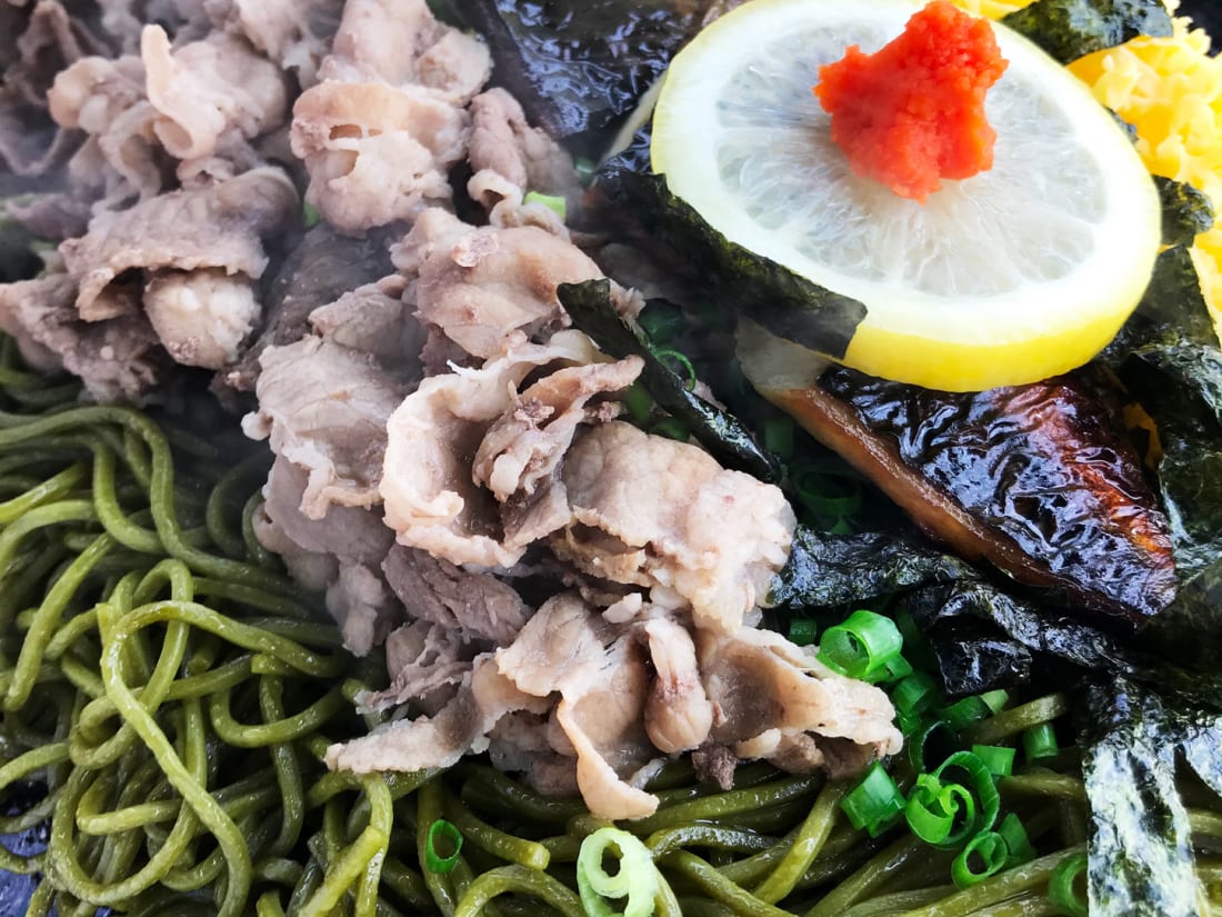 Kawara soba is a food specialty in Japan