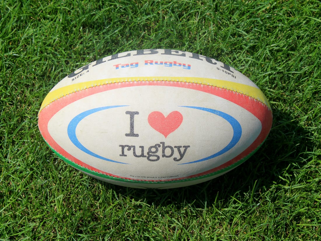 Rugby ball at Kamaishi Recovery Memorial Stadium