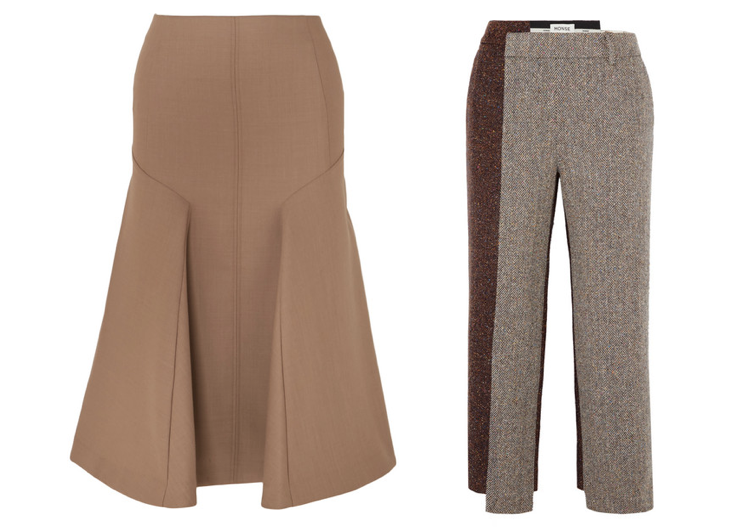 Brown skirt and trousers