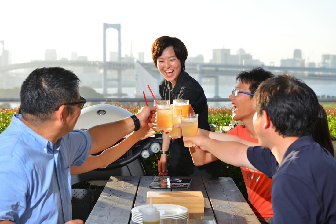 Barbecue at Weber Park in Odaiba