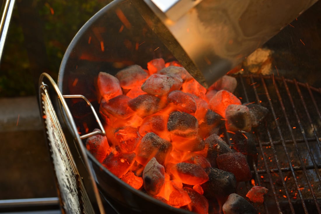 Charcoal grill at Weber Park in Odaiba